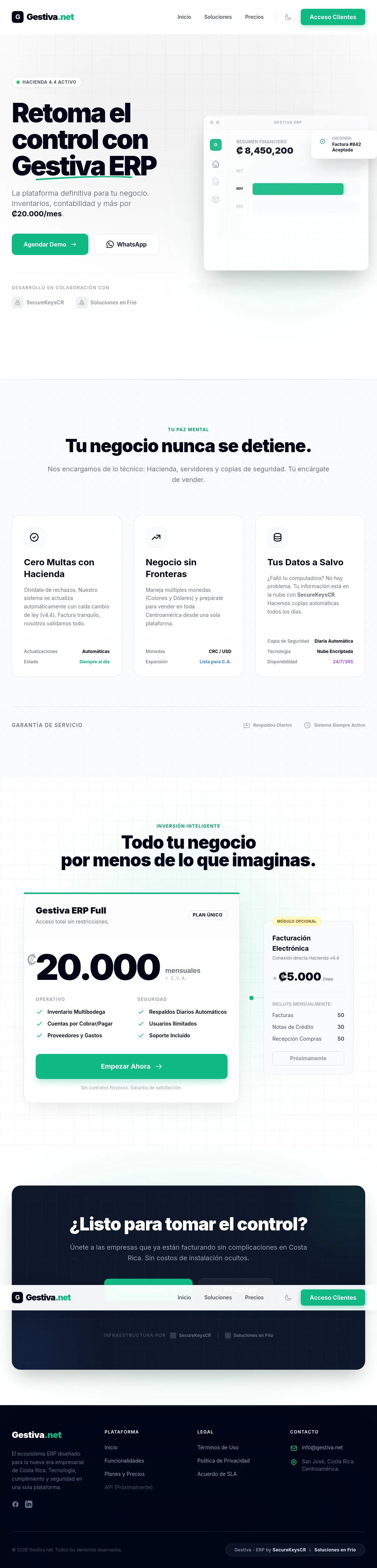 Sitio web de Gestiva